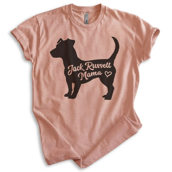 Jack Russell Mama, Unisex Women's Shirt, Jack Russell Terrier, Jack Russell Owner, Funny Dog Mama Gift, Heather Sunset, X-Large