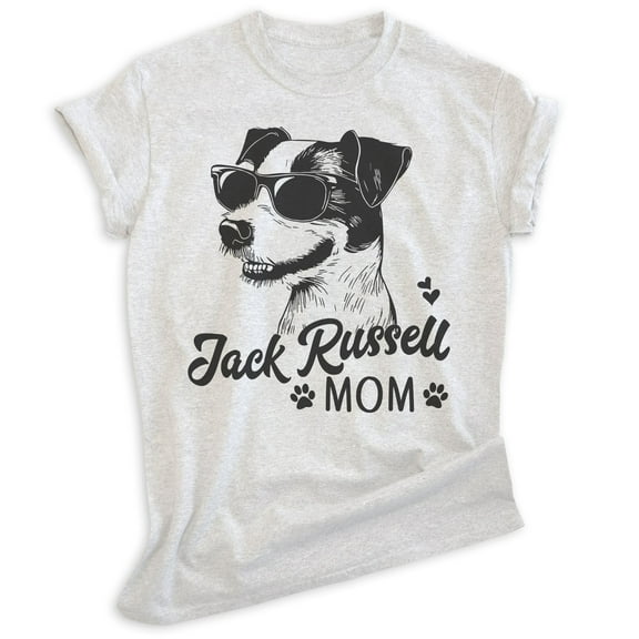 Jack Russell Mom, Unisex Women's Shirt, Jack Russell Terrier, Jack Russell Owner, Funny Dog Mom Gift, Heather Ash, X-Small