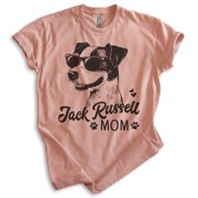 Jack Russell Mom, Unisex Women's Shirt, Jack Russell Terrier, Jack Russell Owner, Funny Dog Mom Gift, Heather Sunset, X-Small