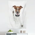 thumbnail image 1 of Jack Russell Tapestry, Waving High Fiving Dog Animal Lover Themed Design Paws, Fabric Wall Hanging Decor for Bedroom Living Room Dorm, 5 Sizes, Brown Black White, by Ambesonne, 1 of 1