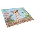thumbnail image 1 of Jack Russell Terrier #2 Spring Glass Cutting Board Large, 1 of 2