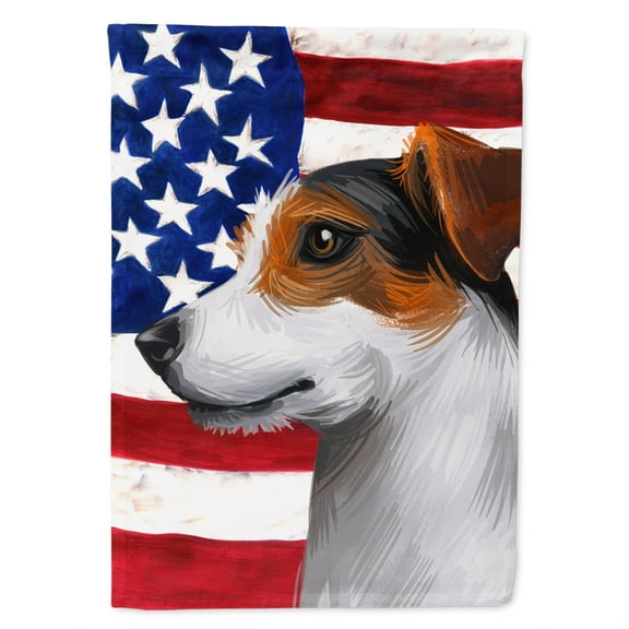Carolines Treasures CK6577CHF Jack Russell Terrier American Canvas House Size Outdoor-Flags, Multicolor