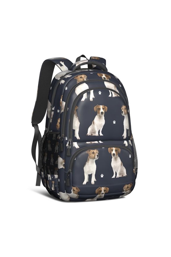Jack Russell Terrier Backpack for School,Cute School Bag,Schoolbag with Adjustable Shoulder Straps & Padded Back,16.9 Inch