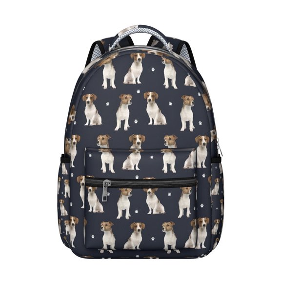 Jack Russell Terrier Backpack for School,Cute School Bag,Schoolbag with Adjustable Shoulder Straps & Padded Back,15.3"x11"x7.1".﻿