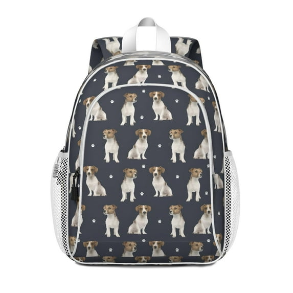 Jack Russell Terrier Backpack for School,Cute School Bag,Schoolbag with Adjustable Shoulder Straps & Padded Back,15"x11.42"x5.5"