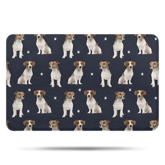 Jack Russell Terrier Bathroom Rugs Mat,Non Slip Microfiber Bathroom Rug,Rubber Backing,Soft Bathroom Mats for Bathroom Floor,Tub and Shower,17x27in(43x68cm)