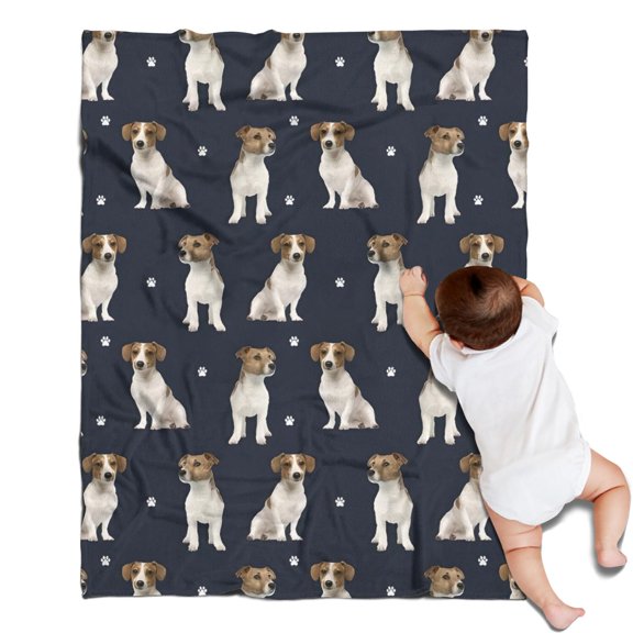Jack Russell Terrier Blanket,Comfortable Soft Flannel Throw Blanket,All Season,Warm Lightweight Blankets for Sofa Bed Couch Living Room Chair,30"x40"(80x100cm)