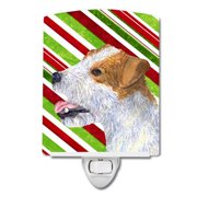 Jack Russell Terrier Candy Cane Holiday Christmas Ceramic Night Light