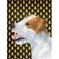 thumbnail image 1 of Jack Russell Terrier Candy Corn Halloween Portrait Canvas Flag - House Size- 28 x 40 in., 1 of 1