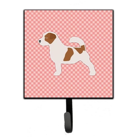 Jack Russell Terrier Checkerboard Pink Leash or Key Holder