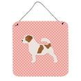 thumbnail image 1 of Jack Russell Terrier Checkerboard Pink Wall or Door Hanging Prints, 1 of 1