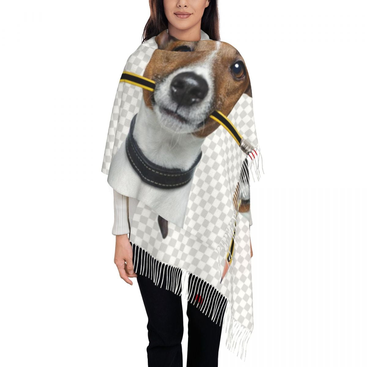 Jack Russell Terrier Dog Bs Scarf Wrap for Women Long Winter Warm ...