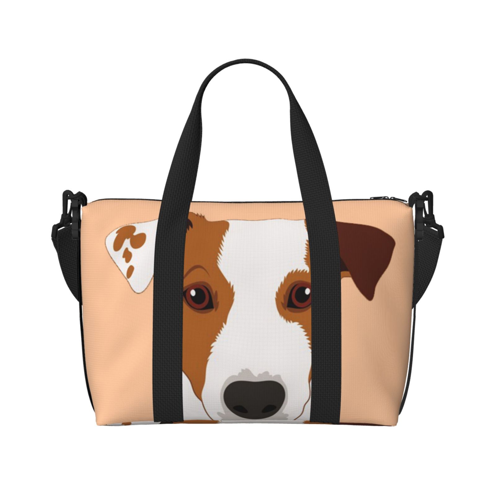 Jack Russell Terrier Dog, Large Beach Bag Shoulder Bag Travel Bag