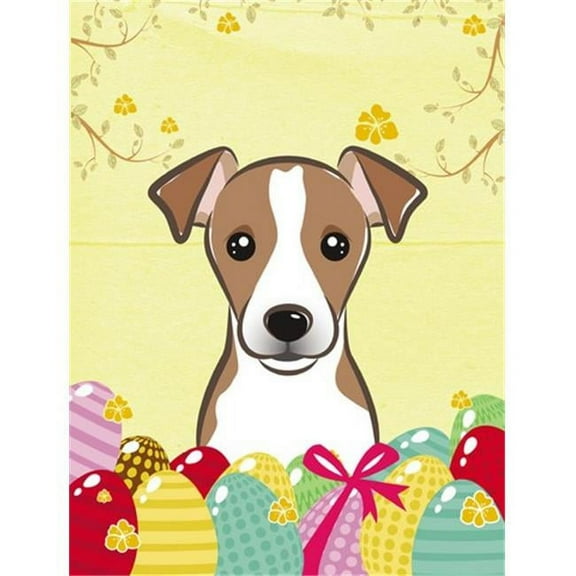 Jack Russell Terrier Easter Egg Hunt Flag Canvas House Size