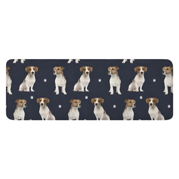 Jack Russell Terrier Kitchen Rug Mat,Kitchen Runner Rugs Non Skid Washable,Decorative Kitchen Floor Mats for Kitchen,Sink,Laundry,17"x47.2"