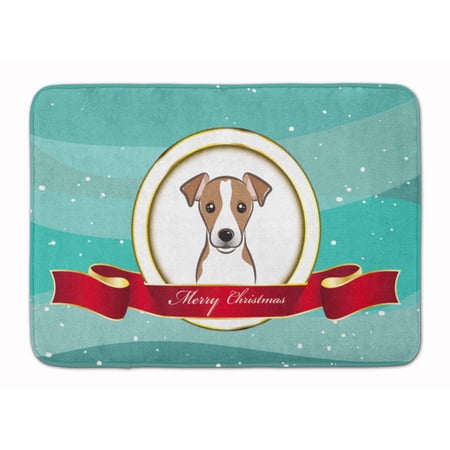 Jack Russell Terrier Merry Christmas Machine Washable Memory Foam Mat