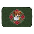 thumbnail image 1 of Jack Russell Terrier Poinsetta Wreath Dish Drying Mat, 1 of 7