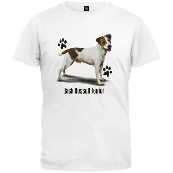 Jack Russell Terrier Profile White T-Shirt - Large