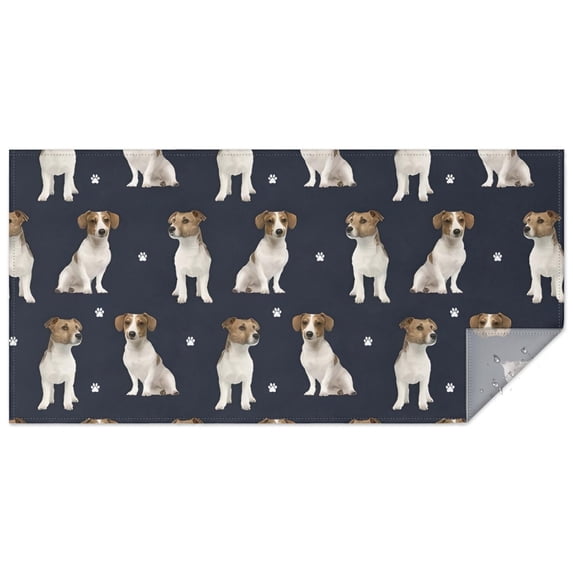 Jack Russell Terrier Rectangle Tablecloth 60"x120",Waterproof Polyester Rectangle Table Cloth, Wipeable Spillproof Polyester Tablecloth for Dining, Camping, Indoor and Outdoor