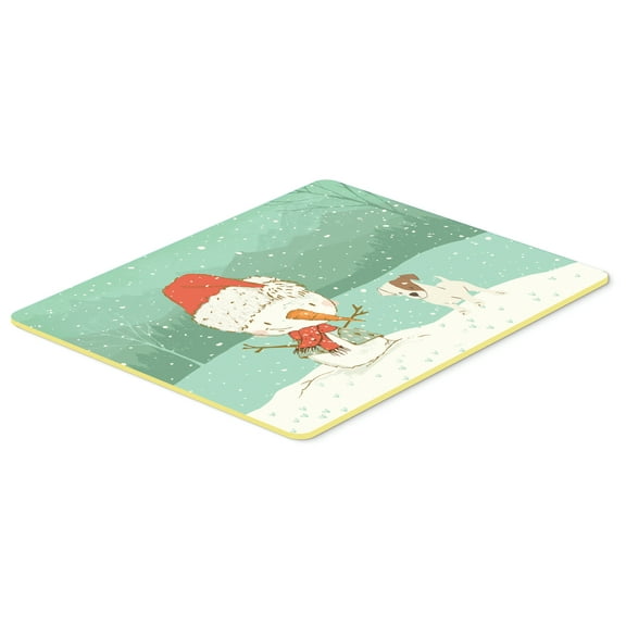 Jack Russell Terrier Snowman Christmas Kitchen or Bath Mat 24x36