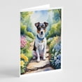 thumbnail image 1 of Jack Russell Terrier Spring Path Greeting Cards Pack of 8 7 in x 5 in, 1 of 3