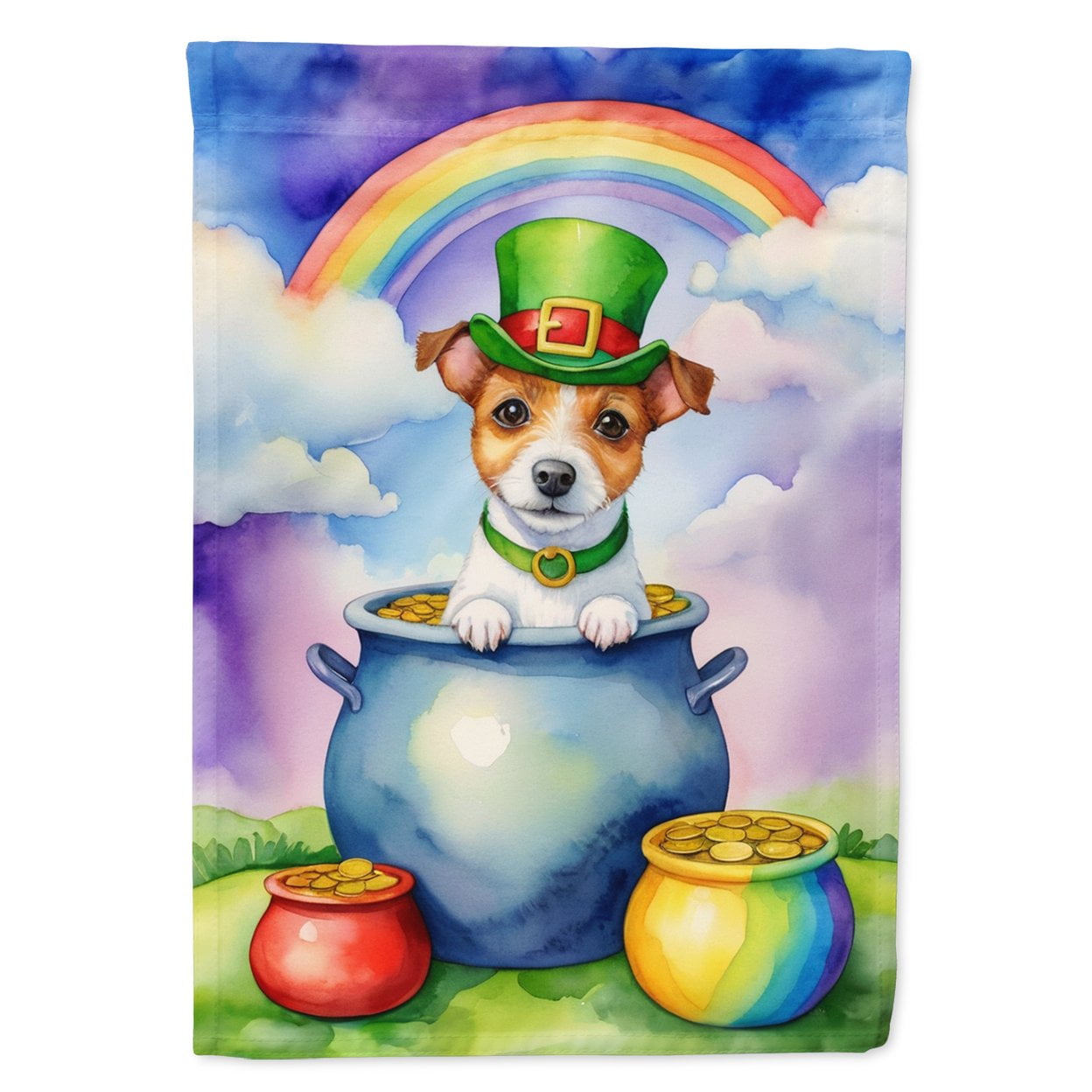 Jack Russell Terrier St Patrick's Day Garden Flag 11.25 in x 15.5 in