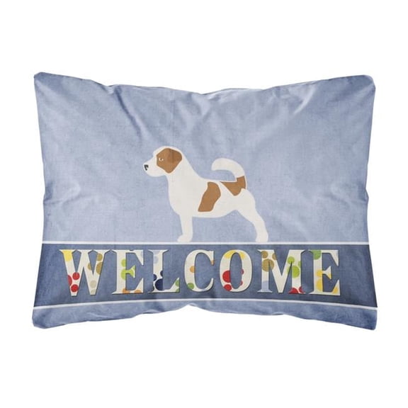 Jack Russell Terrier Welcome Canvas Fabric Decorative Pillow
