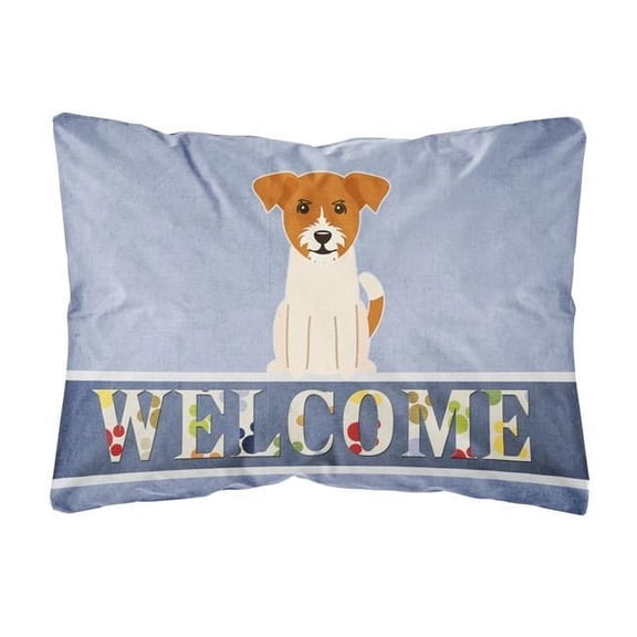 Jack Russell Terrier Welcome Canvas Fabric Decorative Pillow