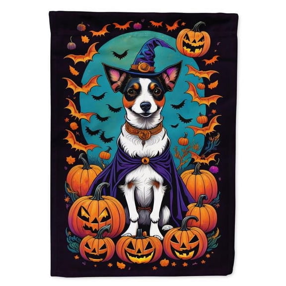 Jack Russell Terrier Witchy Halloween Garden Flag 11.25 in x 15.5 in