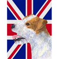 thumbnail image 1 of Jack Russell Terrier With English Union Jack British Flag Flag Canvas House Size, 1 of 1