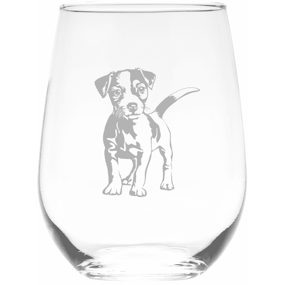 C&M Personal Gifts Jack Russell Terrier Dog 17 oz. Stemless Wine Glass