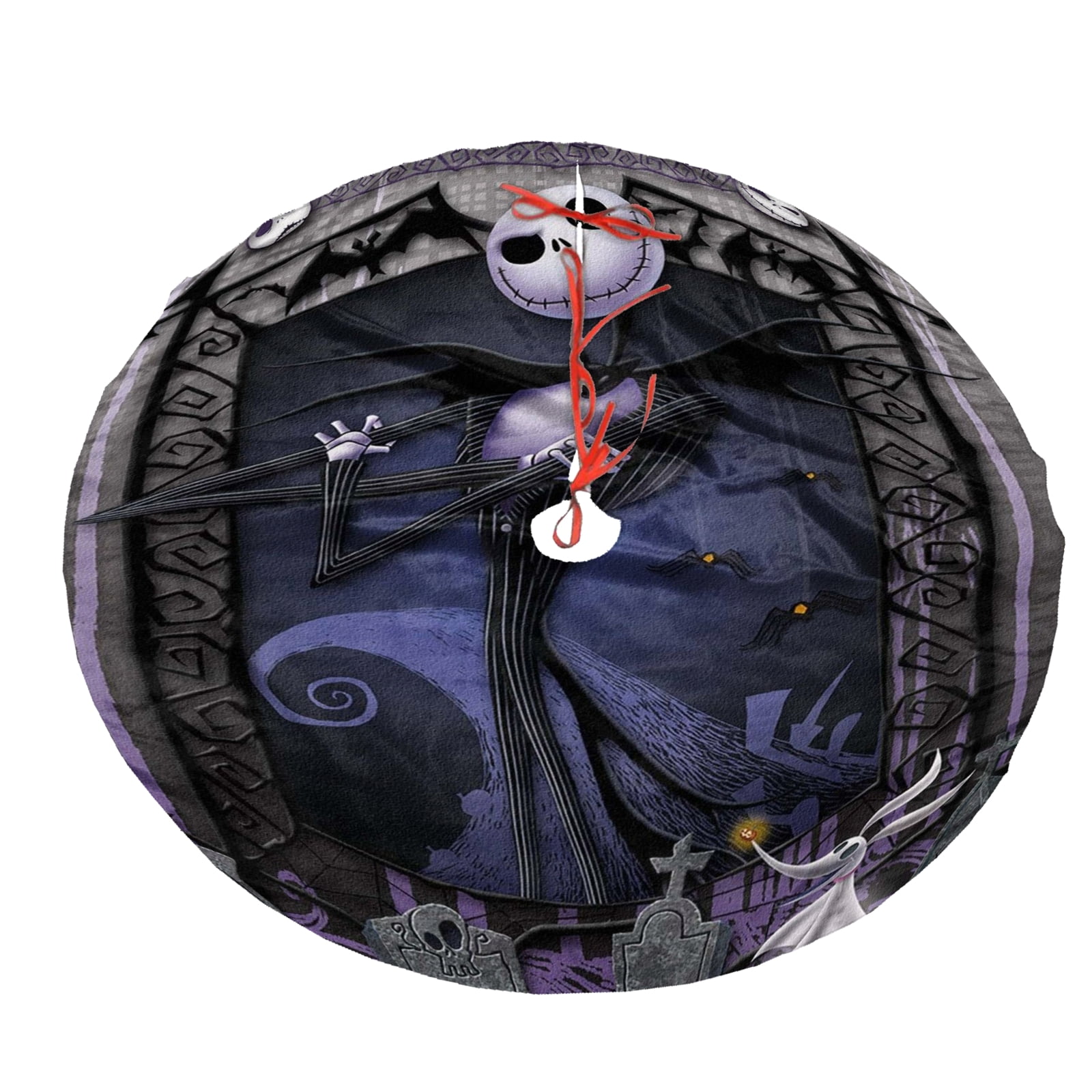 Jack and Sally Skellington Christmas Tree Skirts,Halloween Nightmare