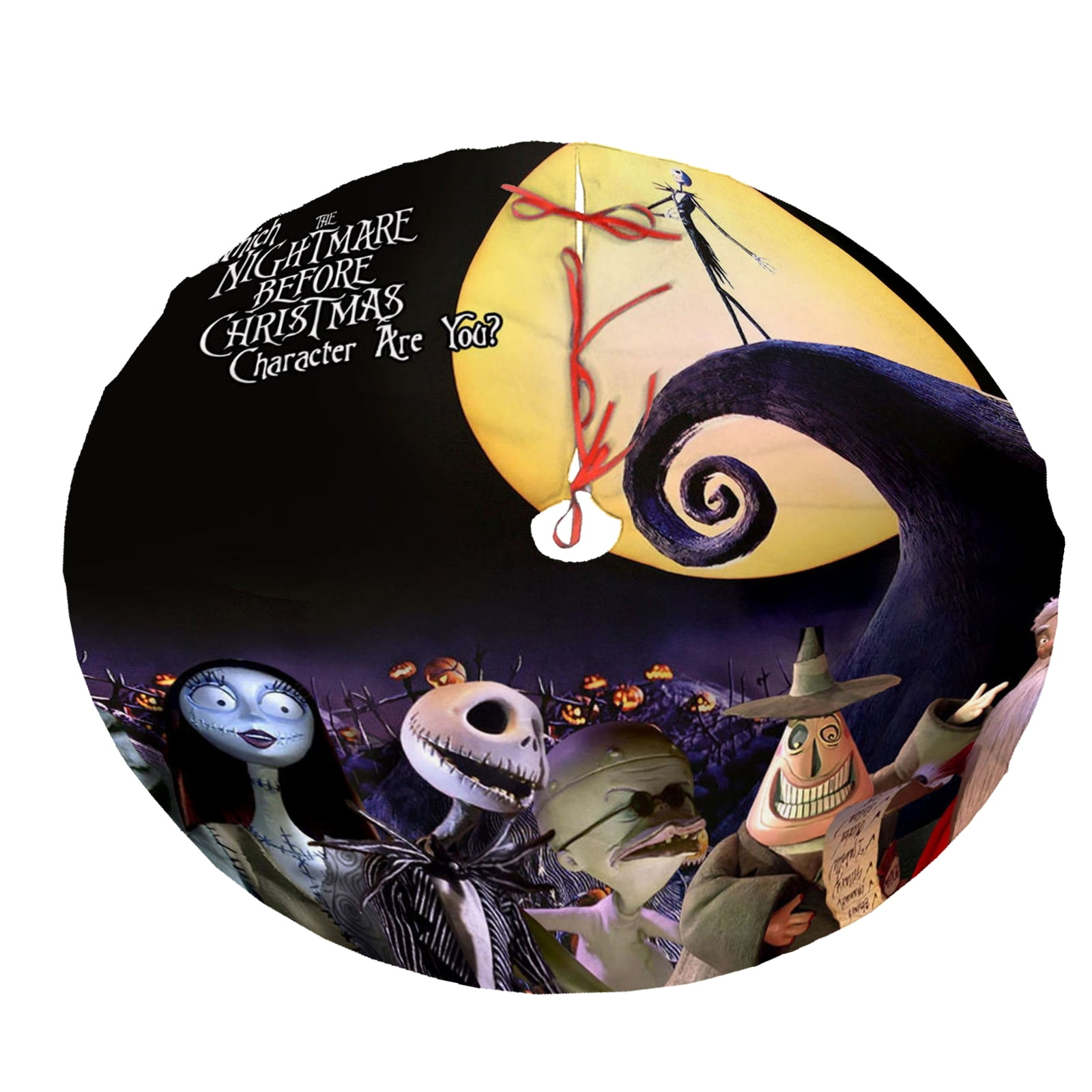 Jack and Sally Skellington Christmas Tree Skirts,Halloween Scary
