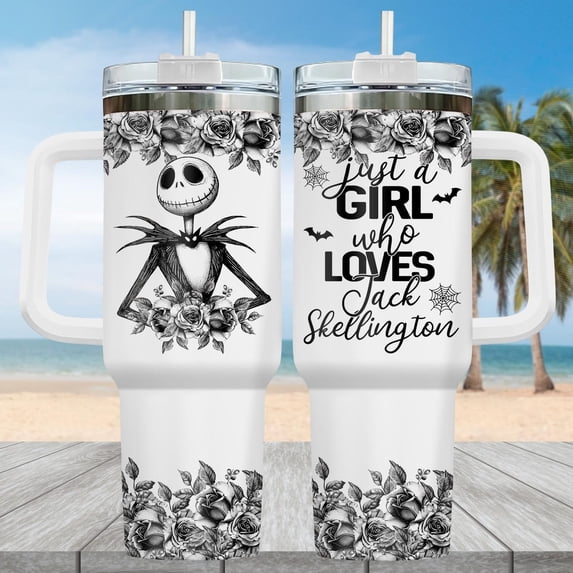 Jack Skellington 40oz Tumbler, Nightmare Before Christmas Cup, Spooky Halloween Drinkware, Tim Burton Fan Gift, Pumpkin King Tumbler