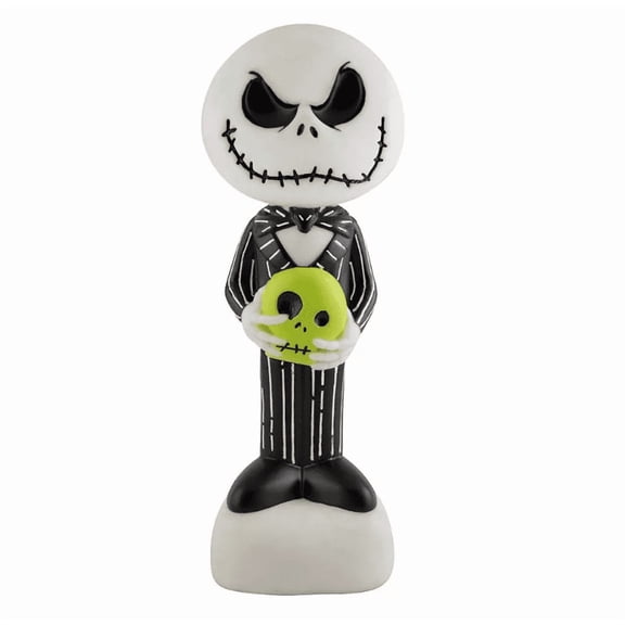Jack Skellington Blow Mold Decoration, Halloween Lighted Jack Holding Skull, 12 Inch