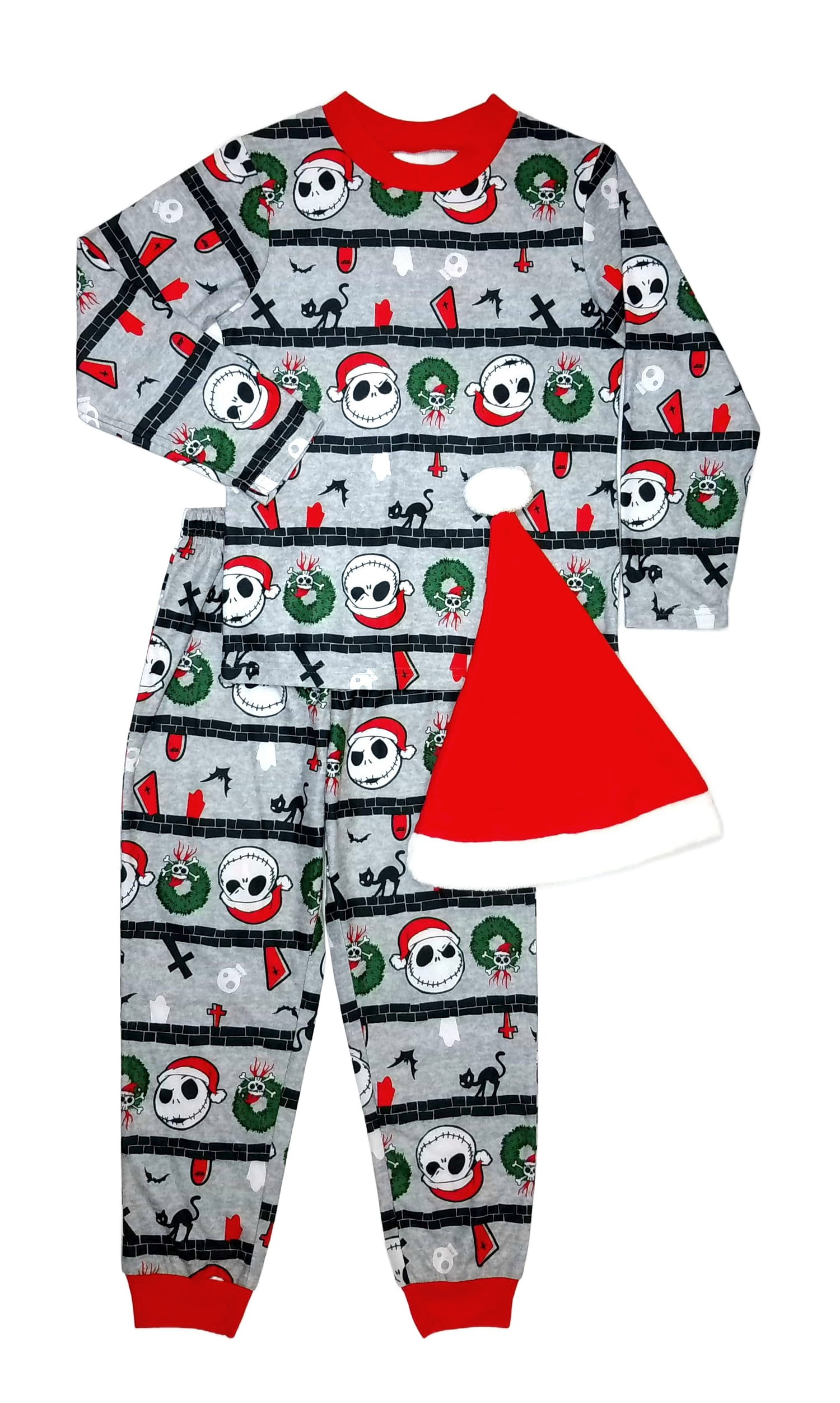 Jack Skellington Boy's Girl's Christmas Print Soft Pajama Set with