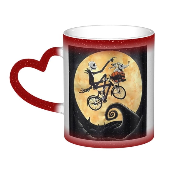 Jack Skellington Color Changing Mug In The Sky Colour Changing Mug Print Ceramic Mug Tea Cup 11 Ounce - Gifts For Home Office Coffee Birthday Gift
