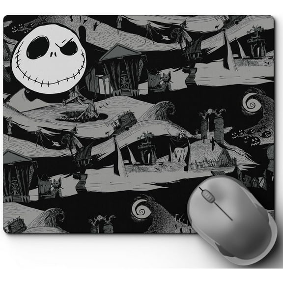 Jack Skellington Desk Mat, Non-Slip, Spill-Resistant Mouse Pad - 10.25 X 8.25 Inches