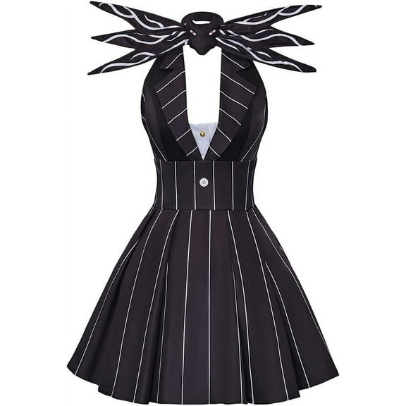 Jack Skellington Dress Women's Nightmare Black Striped Jack Christmas Dress