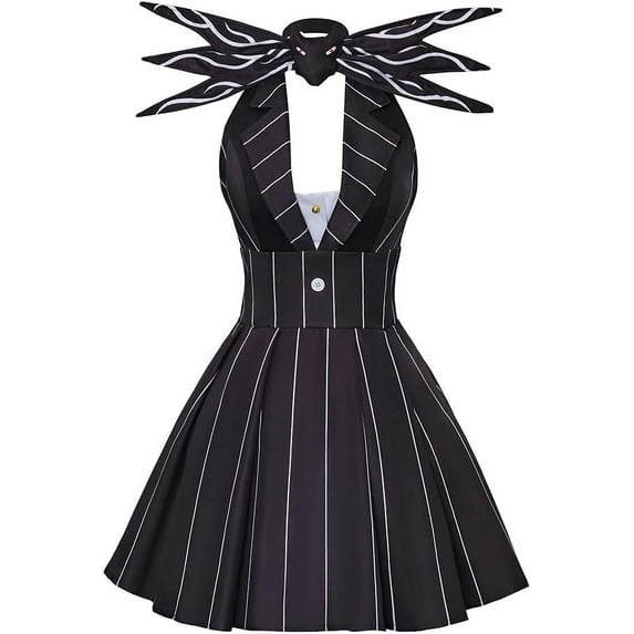Jack Skellington Dress Women's Nightmare Black Striped Jack Christmas Dress