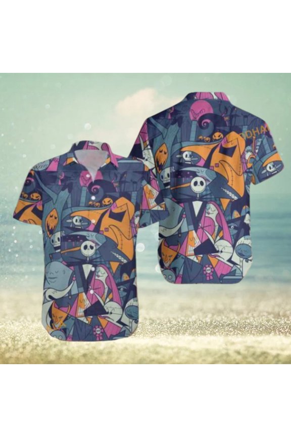 Jack Skellington Halloween Tropical Shirt, Mens Christmas Hawaiian Shirt