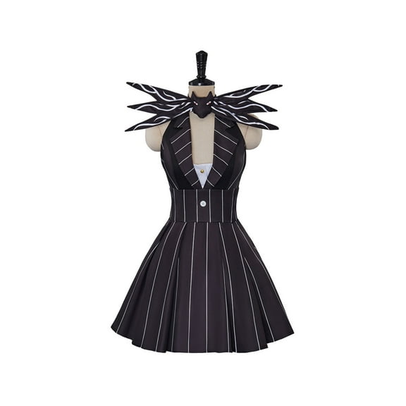 Jack Skellington Inspired Black Striped Dress - Women's Elegant Gothic dress