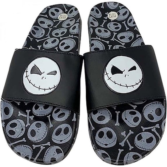 Jack Skellington Logo Slides Sandals - Black - Size 13