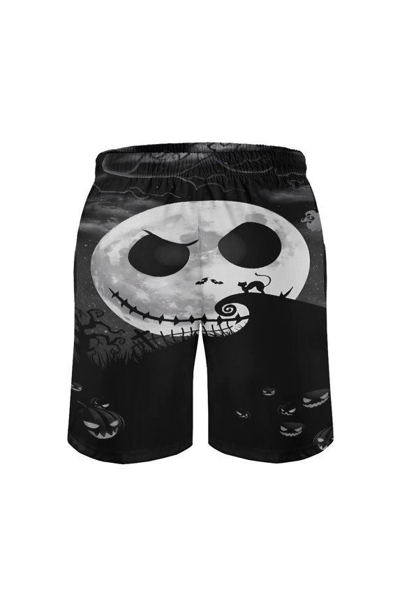 Jack Skellington Men's Shorts Quick Dry 3D Printed Beach Men's Swim Trunks with Pockets Mesh Lining Bathing Beachwear XS