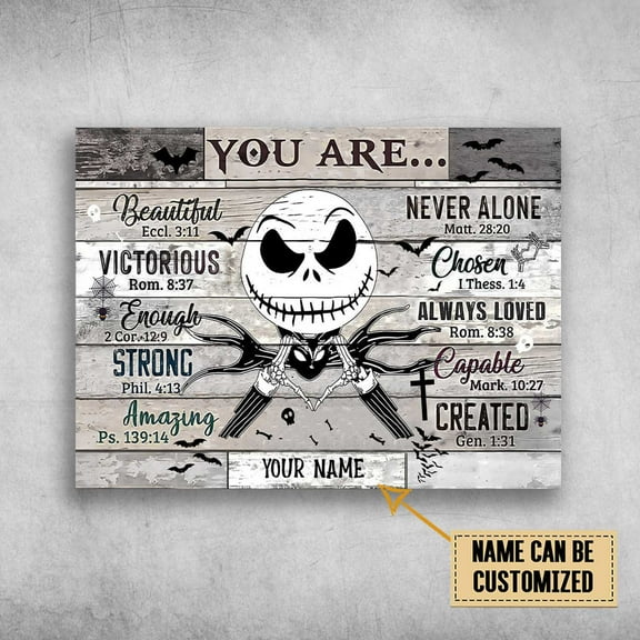 Jack Skellington, Nightmare Before Christmas, You Are Beautiful Customized Personalized NAME 11 x 17 Inch Poster