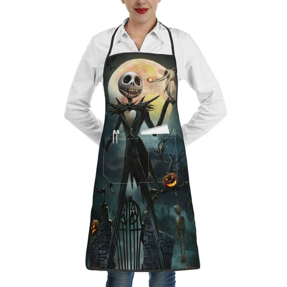 Jack Skellington The Nightmare Before Christmas Waterproof Apron Home Decor Kitchen Fashion Apron For Waiter&Waitress/Chef/Craftsman/Cobbler/Cashier/Cleaner/Butchers/Hairdresser