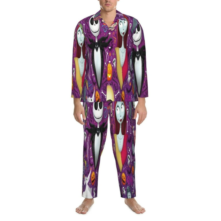 Jack Skellington Pajama Sets Long Sleeve Button Down Pajamas Set For Women Men Cute Soft Sleepwear Pjs 2 Piece Loungewear Xx Large Walmart