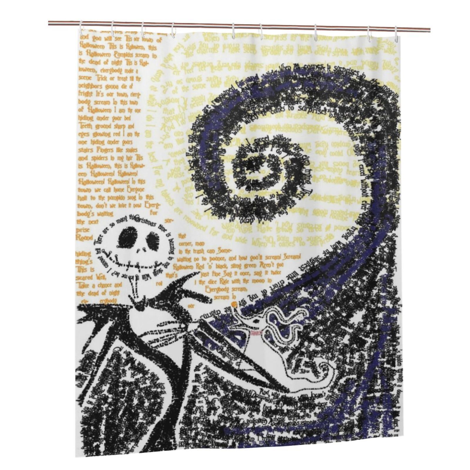 Jack Skellington Shower Curtain, Lovely Cartoon Shower Curtains Set for