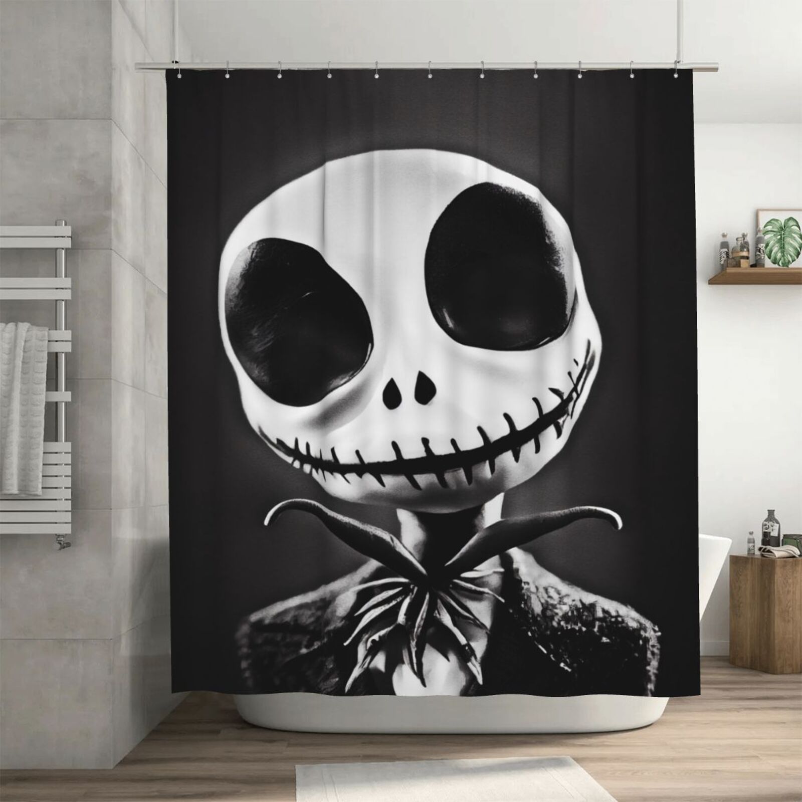 Jack Skellington Shower Curtain, Lovely Cartoon Shower Curtains Set for