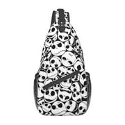 AOIVKUT Jack Skellington Skull Chest Bags Crossbody Sling Backpack Unisex Travel Hiking Daypack Shoulder Bag Gifts For Women Men
